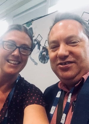 Gemma Walford of Azeus Convene and Mike Fuller of Hanover Housing at the NHF 2018